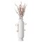 Decorative White Metal Floor Vase With 2 Gold Handles for Entryway, Living Room or Dining Room
